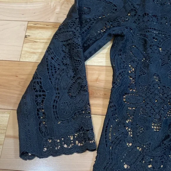 Joie Elegant Black Lace Blouse with Gorgeous Collar - Picture 15 of 15